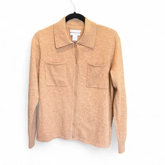 Halston Heritage 2-Ply 100% Cashmere Button-Down Cardigan – Size M (Like New) - Picture 2 of 7